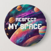 Respecteer mijn kleurrijke ruimte ronde button 4,0 cm (Voorkant)