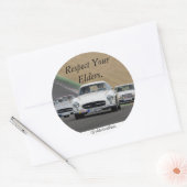 Respecteer uw ouderen mercedes benz ronde sticker (Envelop)