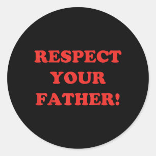 Respecteer Vader Minimalisme Retro Grappige Vaderd Ronde Sticker