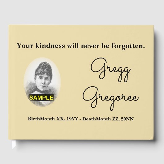 Respecteerbaar en elegant Memorial Guestbook Gastenboek (Voorkant)