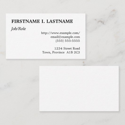 Respecteerbaar en gewoon professioneel Visitekaart Visitekaartje (Voorkant / Achterkant)