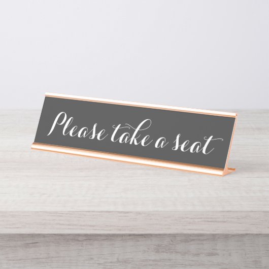 Respecteerbaar en legant "Zegt u alstublieft plaat Bureau Naambordje (Voorkant)