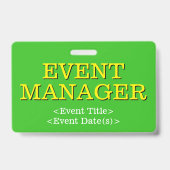 Respecteerbaar "EVENT MANAGER"-badge Badge (Achterkant)
