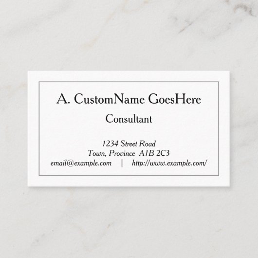 Respecteerbaar, professioneel Visitekaartje (Voorkant)