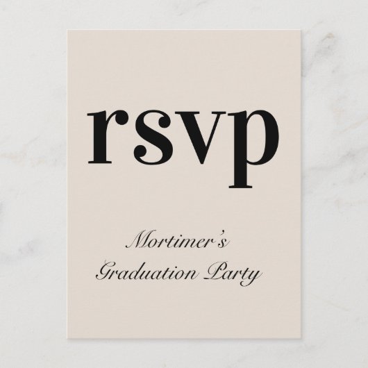 Respecteerbaar "rsvp"-Briefkaart Briefkaart (Voorkant)