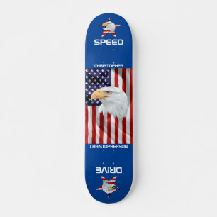 Respecteerbare adelaar, de Amerikaanse vlag, patri Skateboard