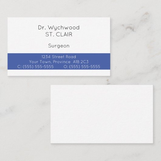 Respecteerbare, eenvoudige, gezondheidsspecialist visitekaartje (Voorkant / Achterkant)