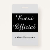 Respecteerbare "Event Official Badge" Badge (Achterkant)