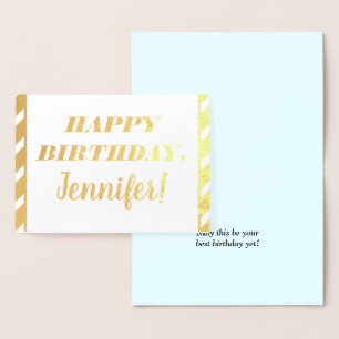 Respecteerbare "HAPPY BIRTHDAY"-kaart Folie Kaarten