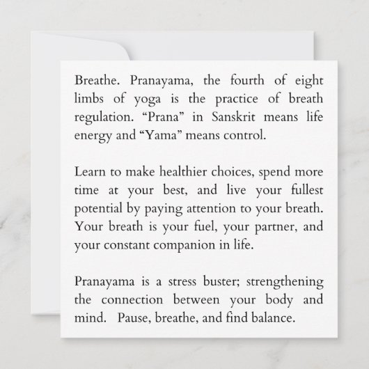 Respecter la carte de note plat (Dos)