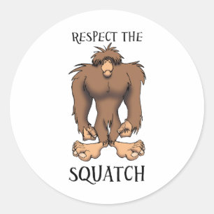 RESPECTEREN VAN DE SQUATCH RONDE STICKER