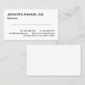 Respectueux, Carte de visite professionnel du droi (Devant / Derrière)