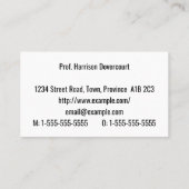 Respectueux, Humble et Carte de visite professionn (Dos)