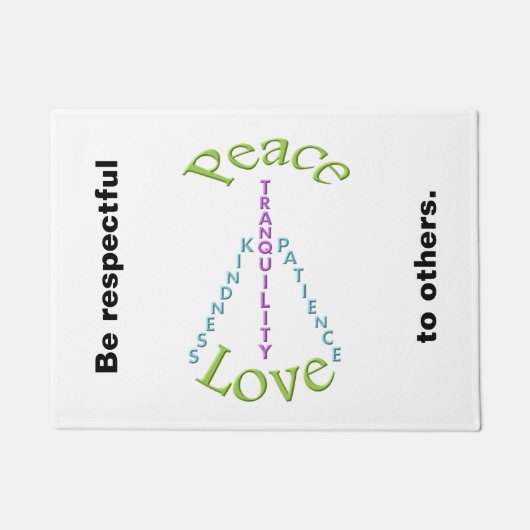 Respectvolle vrede liefde vriendelijkheid Deurmat (Voorkant)