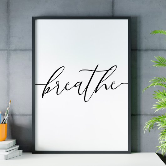 Respire l'Ecriture Salle de bain poster d'art mur