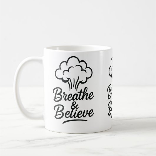 Respirer et croire Mug Inspirationnel - Motivation (Gauche)