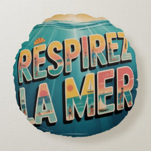 Respirer la Mer Rond Kussen