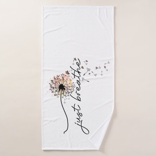 Respirer simplement Papillon de pissenlit Inspirat (Serviette de bain)