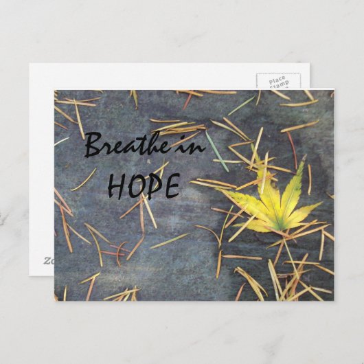 Respirez la carte postale d'espoir (Devant / Derrière)