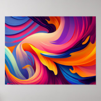 Resplendent Chroma: Abstracte kleurrijke Landscape Poster