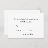 Respons Cards Winter White voor bruiloften RSVP Kaartje (Voorkant / Achterkant)