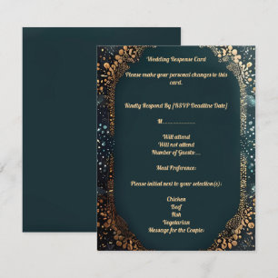Respons kaart met kleine gestippelde design bloeme