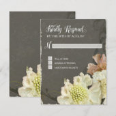 Respons Kaart Trouwen Modern Painterly Floral Art (Voorkant / Achterkant)