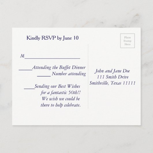 Respons Post Kaart (Achterkant)