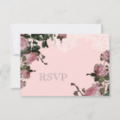 Respons RSVP Uitnodigt Kaart uit - Trellis Roos Vi (Achterkant)