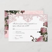 Respons RSVP Uitnodigt Kaart uit - Trellis Roos Vi (Voorkant / Achterkant)