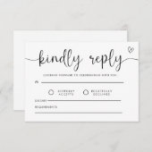 Response, Wedding Insert Card, Simple Rsvp (Voorkant / Achterkant)