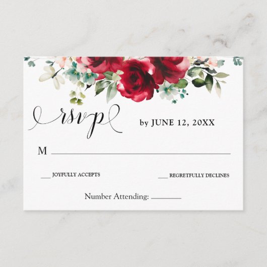 Responskaart RSVP Kaartje (Voorkant)