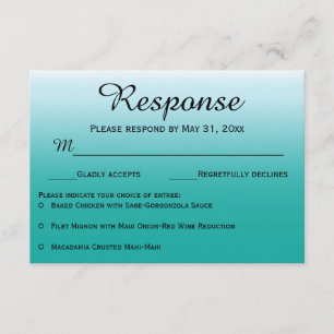 Responskaarten voor ombre Ocean Wedding RSVP