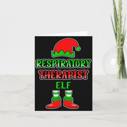 Resratory Therast Elf Resratory Therapy Christmas Kaart (Voorkant)