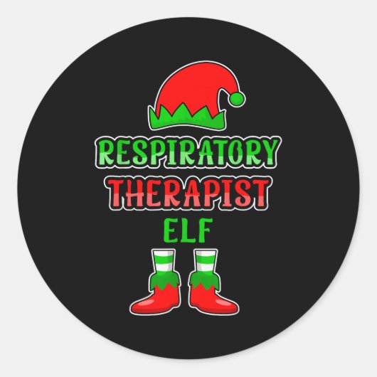 Resratory Therast Elf Resratory Therapy Christmas Ronde Sticker (Voorkant)