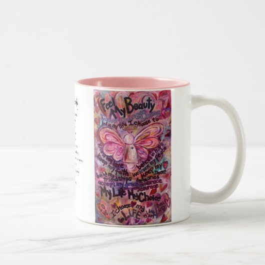 Ressentez ma beauté Cancer rose Ange Mug (Droit)