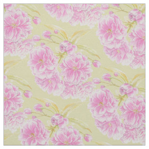 Ressort aquarelle rose fleur tissu