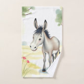 Ressort d'aquarelle d'âne mou (Serviette à main)