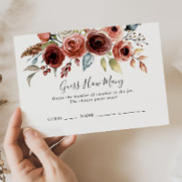 Ressort Élégant Floral Devinez Combien De Carte De