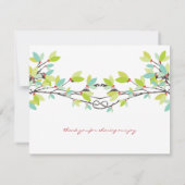 Ressort Feuille noué Amour Arbres Carte de remerci (Dos)