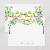 Ressort Feuille noué Amour Arbres Carte de remerci (Devant / Derrière)