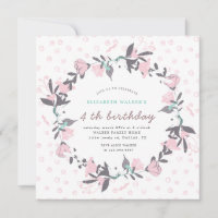 Ressort floral brush wreath Invitation Anniversair