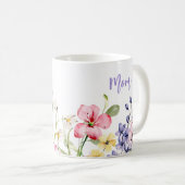 Ressort Floral Personnalisé Maman Café Mug (Devant droit)