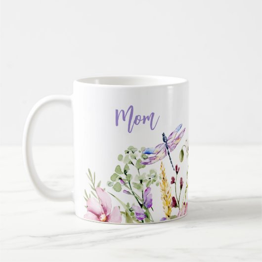 Ressort Floral Personnalisé Maman Café Mug (Gauche)