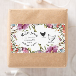 Ressort Floral Rustique Script Étiquette de carton