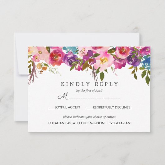 Ressort | Floral Wedding RSVP MEAL option (Devant)