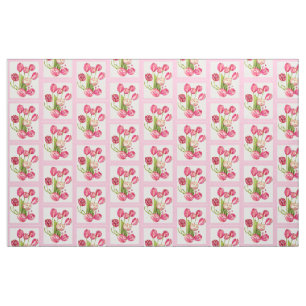 ressort jardin tulipe rose demi-goutte tissu répét