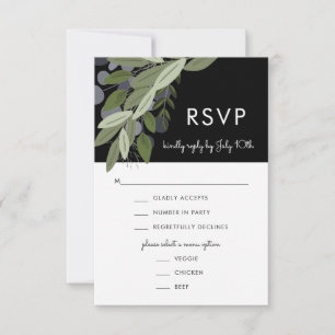 Ressort Mariage de minuit, carte de menu RSVP