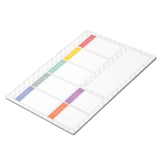 Ressort Rainbow Weekly Planner Tear Off Bloc-notes (Incliné)
