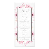 Ressort rose aquarelle Floral menu Mariage (Devant)